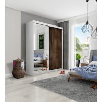 Skapis TOP 23 PLUS 150, balts/tumšais ozols